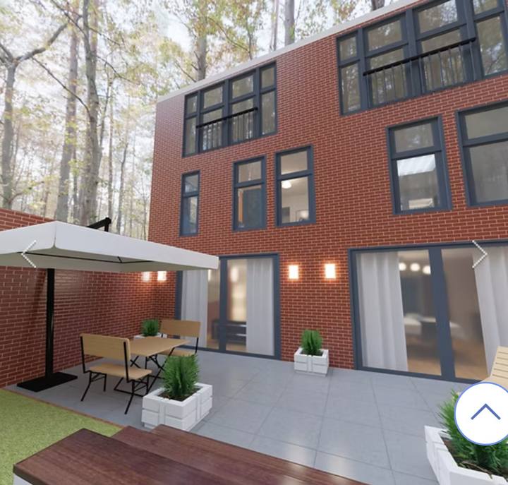 Terrasse et façade arrière, projet Auderghem